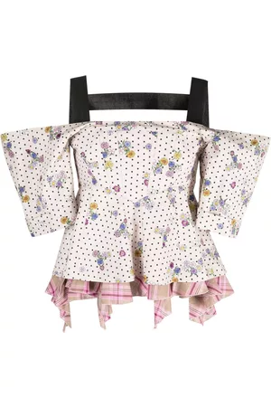 Natasha Zinko Blusa drapeada con hombros descubiertos