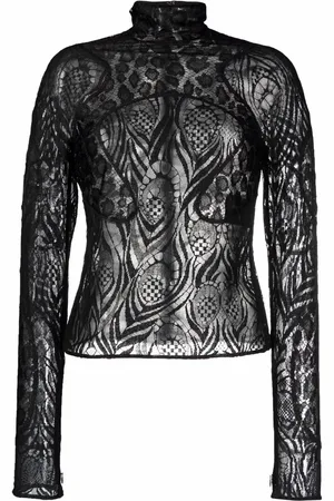 Tom Ford Top con cuello alto translúcido