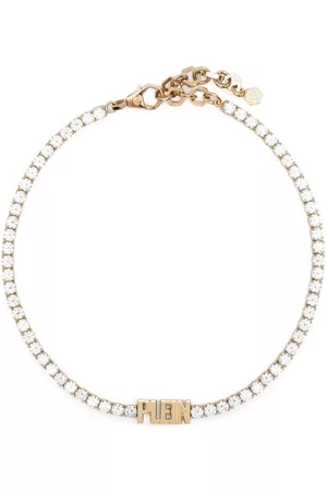 Philipp Plein Collar con logo con apliques de cristal