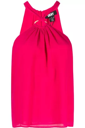 DKNY Blusa con cuello halter