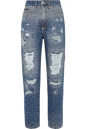 Philipp Plein Vaqueros con detalle de cristales