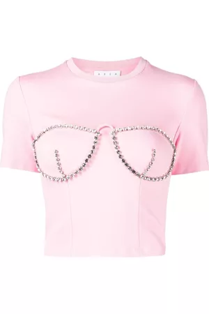AREA Camiseta con detalles de cristal