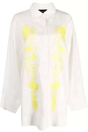 Cynthia Rowley Vestido corto camisero con bordado floral
