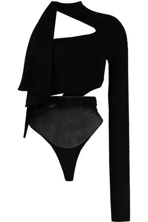 MUGLER Top con aberturas y hombro descubierto