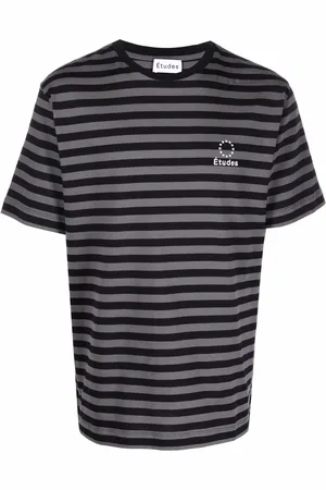 Etudes Camiseta a rayas con logo bordado