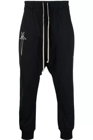 Rick Owens Pantalones de chándal con logo bordado