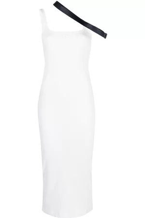 Courrèges Vestido midi con detalle de correa