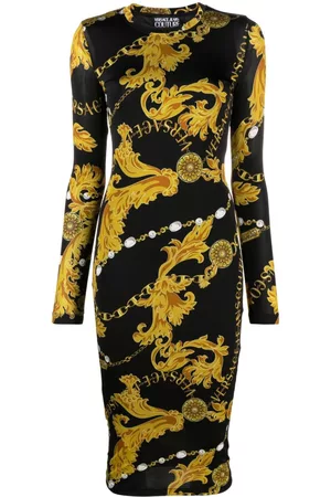 VERSACE Vestido midi con motivo barroco