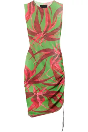 Louisa Ballou Vestido asimétrico con estampado botánico
