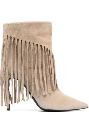 Pinko Botines con tacón de 120mm y detalle de flecos