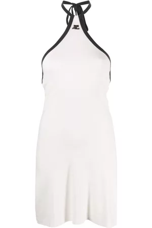 Courrèges Vestido corto con logo bordado