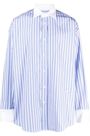 Maison Margiela Camisa a rayas con logo bordado