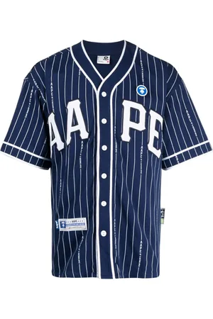 A Bathing Ape Camisa a rayas con parche del logo