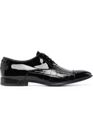 Philipp Plein Zapatos oxford con efecto de piel de cocodrilo