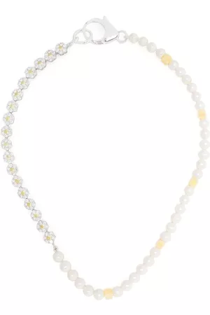 Hatton Labs Collar Daisy en plata de ley con perlas