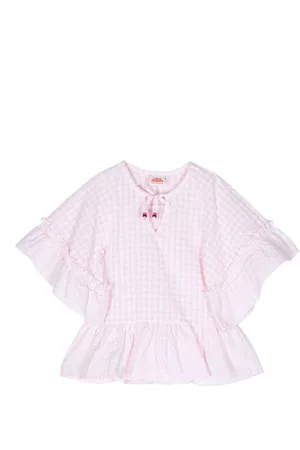 Sundek Blusa a cuadros con volantes