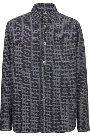 Balmain Camisa vaquera con monograma