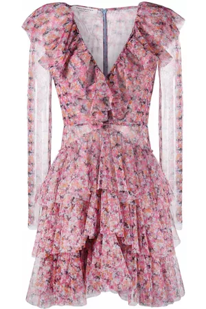Serafini Vestido de tul con motivo floral