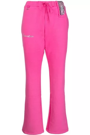 DOUBLET Pantalones de chándal con logo de strass