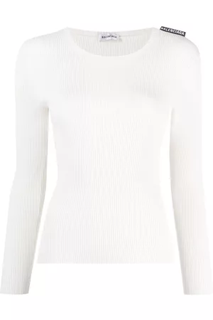Balenciaga Top de canalé de manga larga
