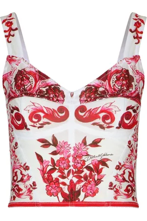 Dolce & Gabbana Top estilo corsé con motivo Mayólica