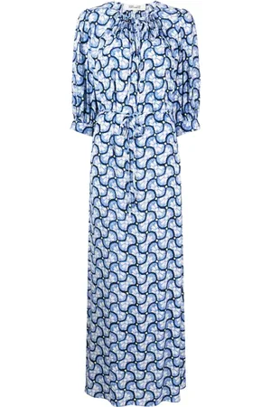 Diane von Furstenberg Vestido Drogo largo con estampado gráfico