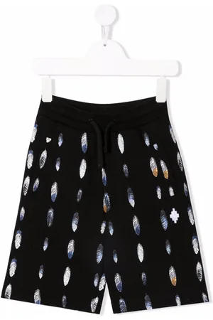 MARCELO BURLON Pantalones cortos de deporte con plumas estampadas