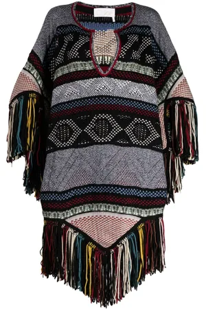 Chloé Poncho en jacquard