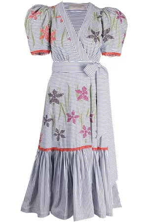 Silvia Tcherassi Vestido midi a rayas