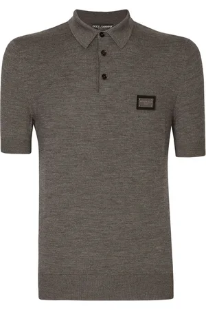 Dolce & Gabbana Polo de lana virgen con etiqueta del logo