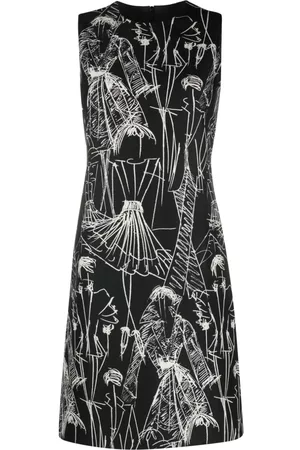 AKRIS Vestido corto con estampado Croquis