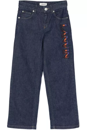 Lanvin Vaqueros Curb rectos con logo bordado