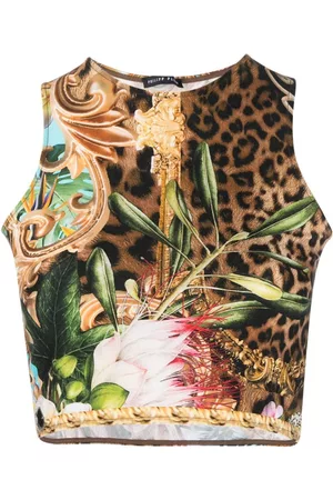 Philipp Plein Top Baroque Flowers corto