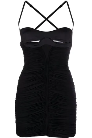 MUGLER Minivestido fruncido con abertura