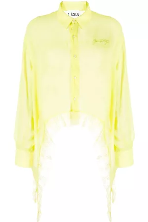 Izzue Blusa transparente con logo estampado