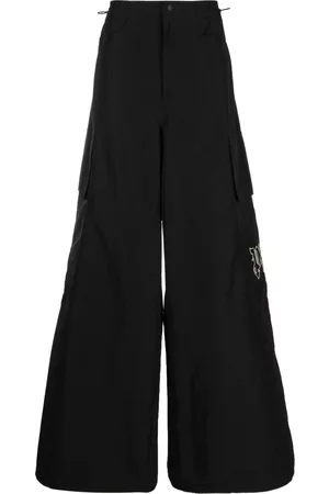 Palm Angels Pantalones anchos con monograma PA bordado
