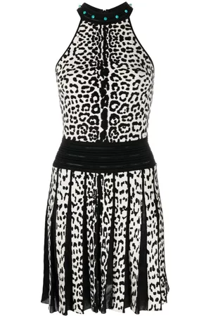 Roberto Cavalli Minivestido con motivo de leopardo