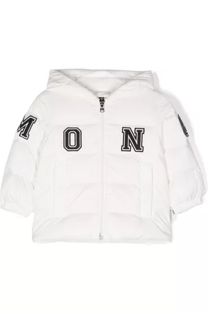 Moncler Plumífero con capucha y parche del logo