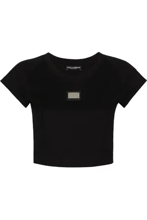 Dolce & Gabbana Camiseta corta con placa del logo