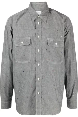 VISVIM Camisa con motivo de salpicadura de pintura y logo