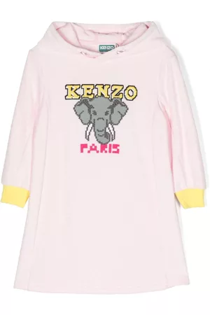Kenzo Vestido con capucha y estampado gráfico