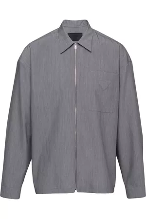 Prada Camisa con cremallera y logo triangular