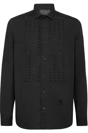 Philipp Plein Camisa con detalles de cristales