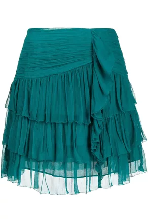 ULLA JOHNSON Falda acampanada con volantes