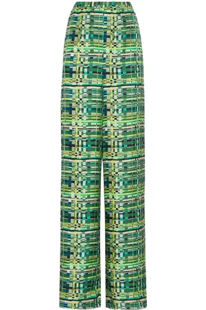 Salvatore Ferragamo Pantalones palazzo a cuadros