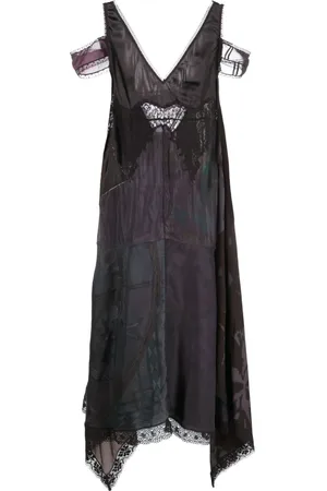 Marine Serre Vestido Regenerated midi con diseño patchwork