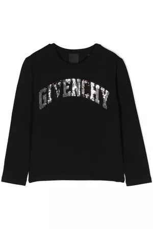 Givenchy Camiseta con logo de lentejuelas y manga larga