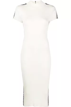 Philipp Plein Vestido midi con logo de strass