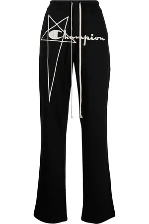 Rick Owens Pantalones de chándal con logo bordado