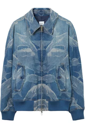 Burberry Chaqueta bomber vaquera con motivo de tiburón
